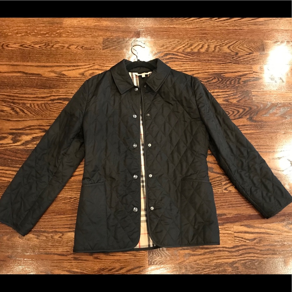 BURBERRY Black Quilted Jacket Coat size Small $595